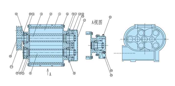 羅茨風機原理結構簡圖